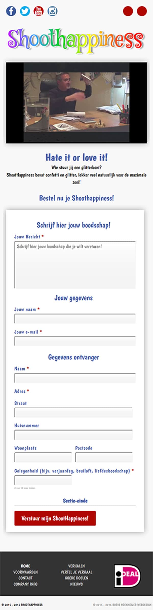 website ontwerp shoothappiness homepage mobile