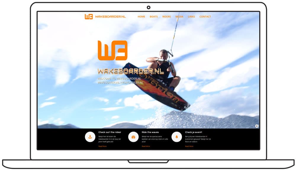 website ontwerp wakeboarder homepage slide