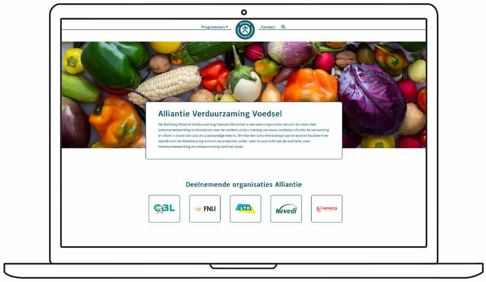 Foto ontwerp Alliantie Verduurzaming Voedsel website