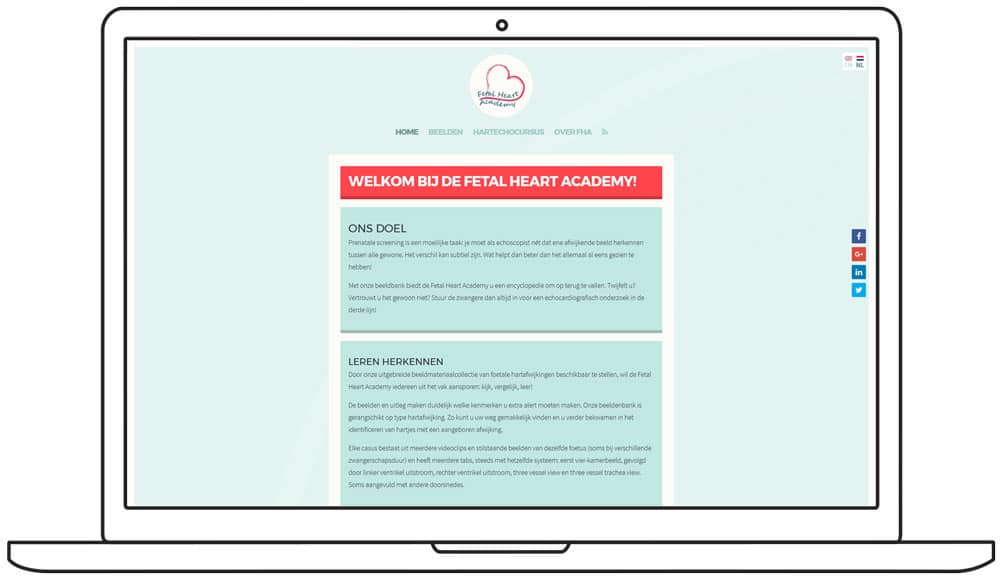 homepage ontwerp fetal heart academy