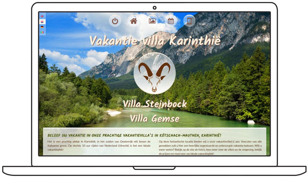 homepage ontwerp Vakantievilla Karinthië