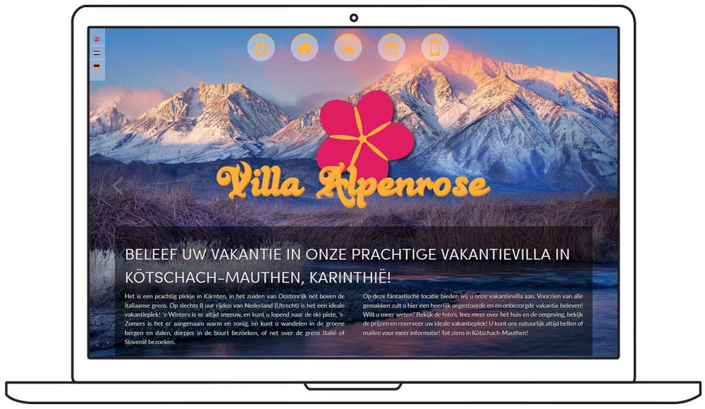 homepage ontwerp Villa Alpenrose