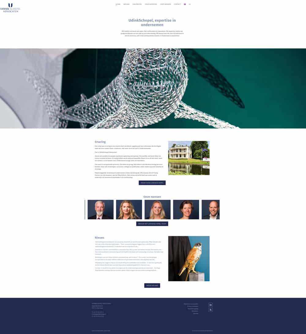 portfolio website ontwerp screenshot homepage UdinkSchepel advocaten