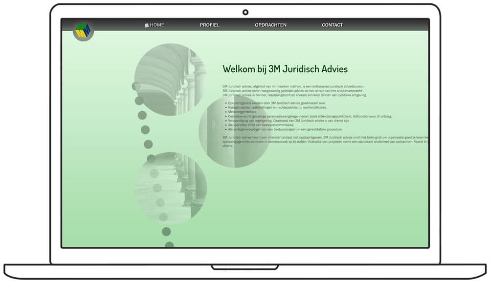 ontwerp website 3M Juridisch Advies - volledige site